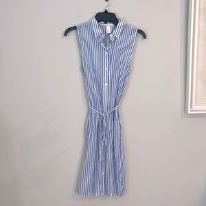 H&M blue and white striped dress